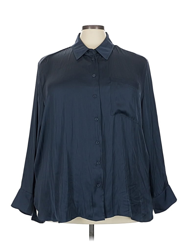 Lane Bryant 3/4 Sleeve Blouse In Blue