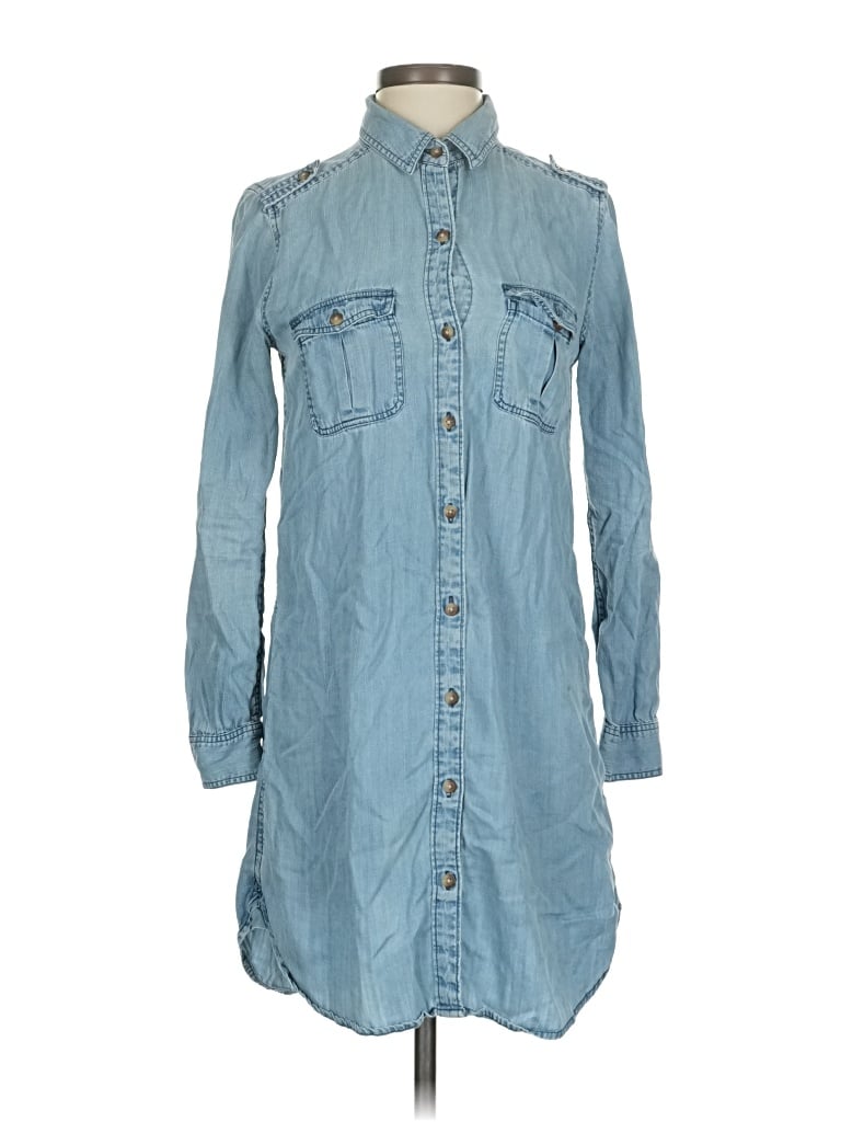 Pre-owned American Eagle Outfitters Long Sleeve Button Down Shirt In Blue