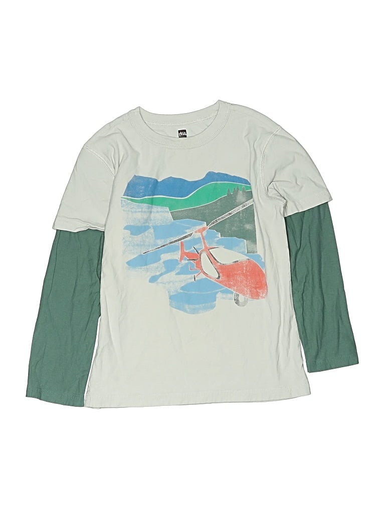 Pre-owned Tea Kids' Long Sleeve T-shirt In Green
