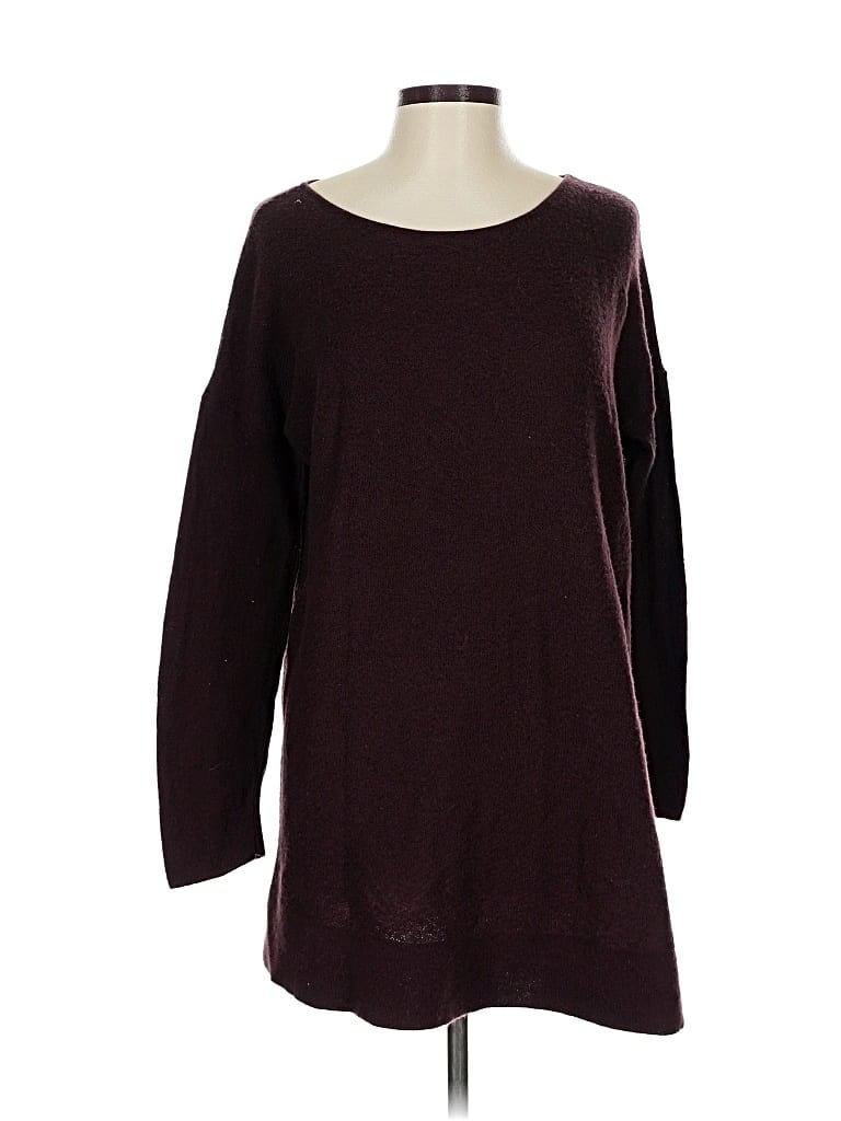 Pre-owned Jjill Wool Pullover Sweater In Burgundy