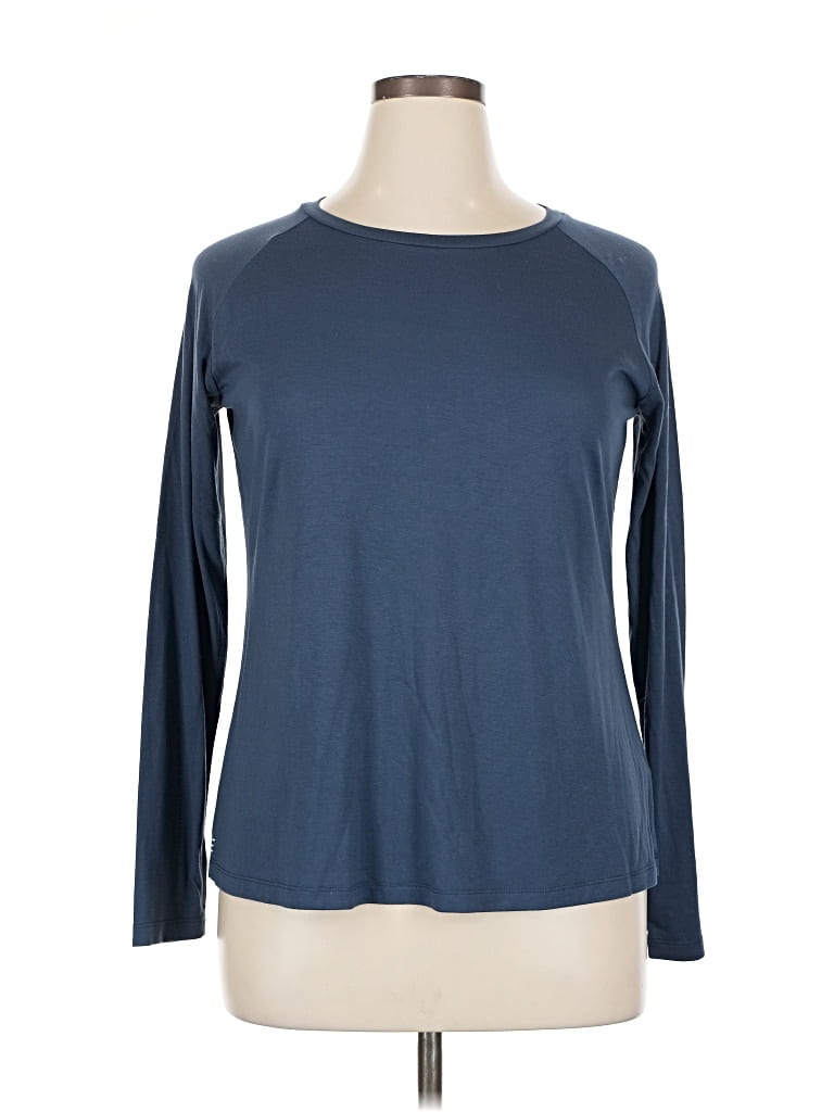 Pre-owned Free Fly Long Sleeve T-shirt In Blue
