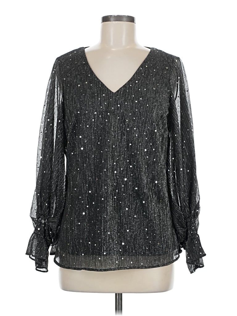 VINCE CAMUTO Pre-owned Long Sleeve Blouse In Silver