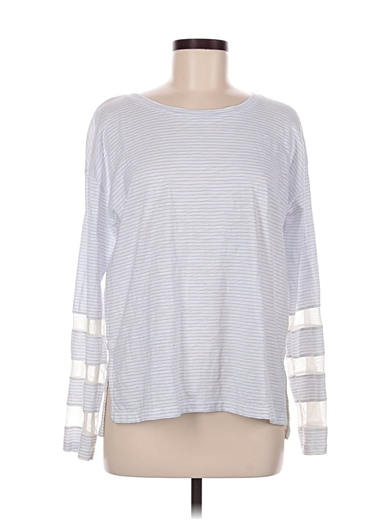Pre-owned Lisa Todd Long Sleeve Top Silver Boatneck Tops