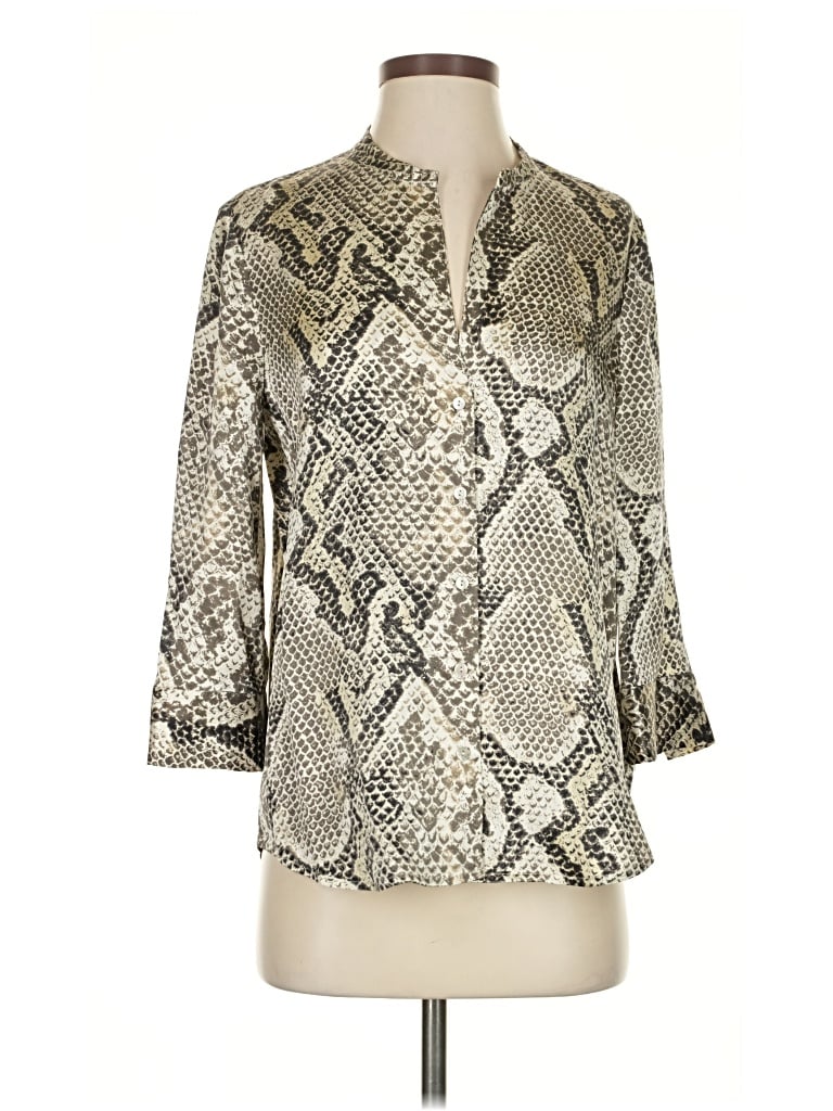 Pre-owned L'agence 3/4 Sleeve Blouse In Silver