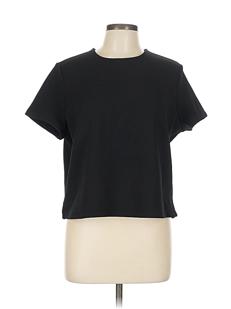 Pre-owned Nordstrom Rack Short Sleeve Top Black Crew Neck Tops