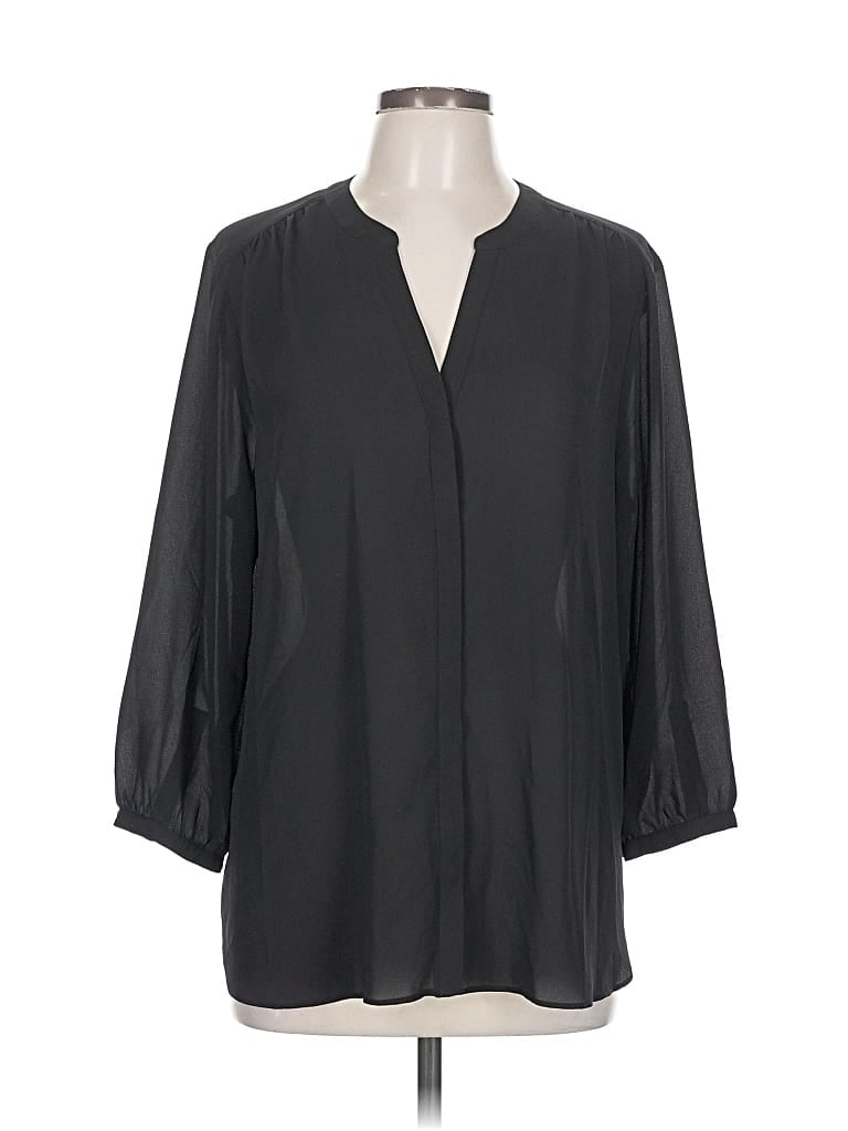 Pre-owned Nydj 3/4 Sleeve Blouse In Black
