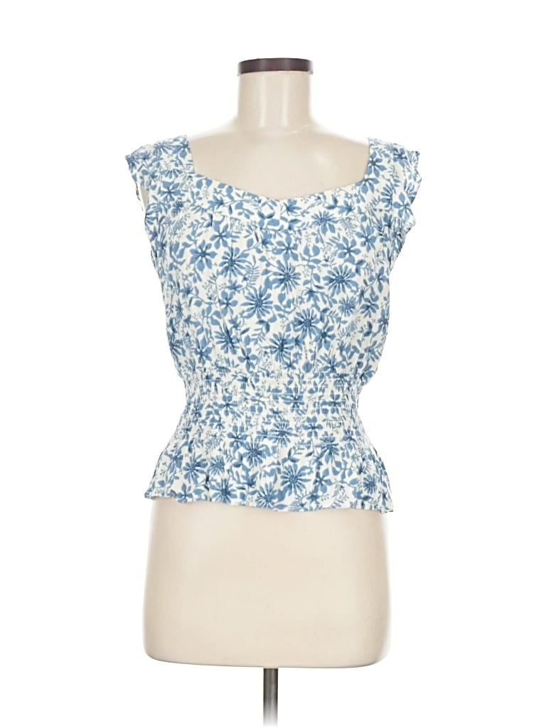 Pre-owned Market & Spruce Tank Top Blue Strapless Neckline Tops