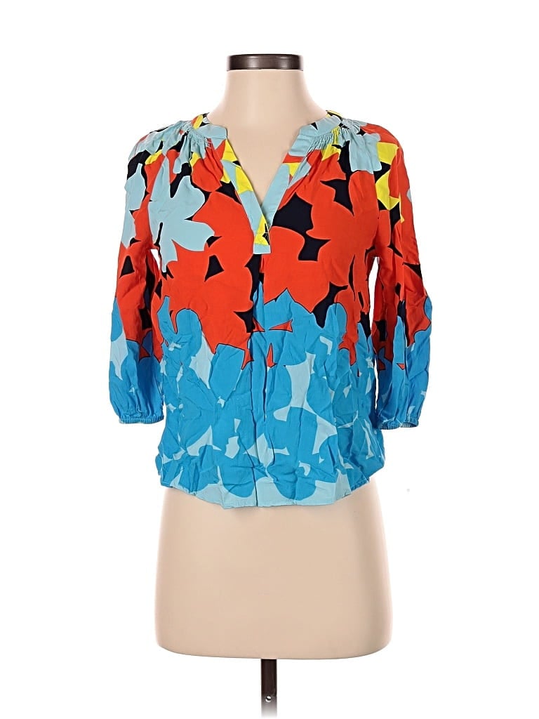 CROWN & IVY Pre-owned 3/4 Sleeve Blouse In Blue