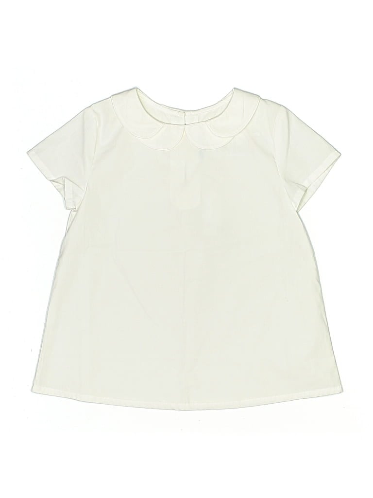 Pre-owned Jacadi Kids' Short Sleeve Blouse In White