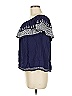 Solitaire 100% Rayon Blue Short Sleeve Blouse Size M - photo 5
