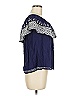Solitaire 100% Rayon Blue Short Sleeve Blouse Size M - photo 4