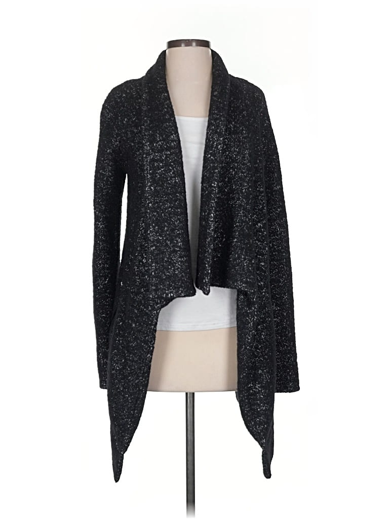 Pre-owned Theory Wool Cardigan Sweater In Black