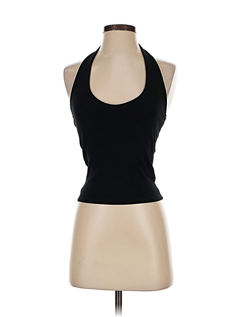 Pre-owned Zara Sleeveless Top Black Halter Neckline Tops