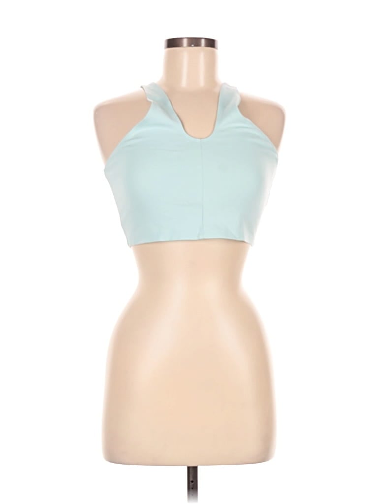 SUNDAY BEST Pre-owned Tank Top Teal Halter Neckline Tops In Blue