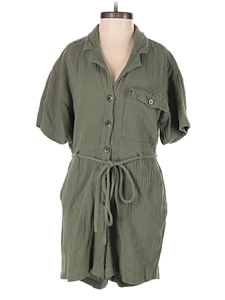 Pre-owned Madewell Romper In Green