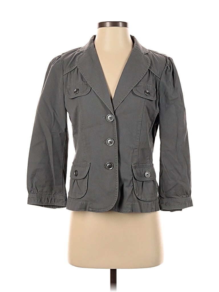 Pre-owned Ann Taylor Loft Blazer Jacket In Gray