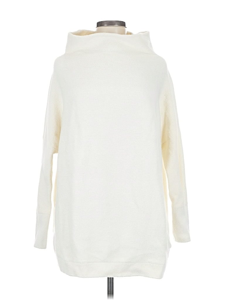 Pre-owned Free People Turtleneck Sweater In White