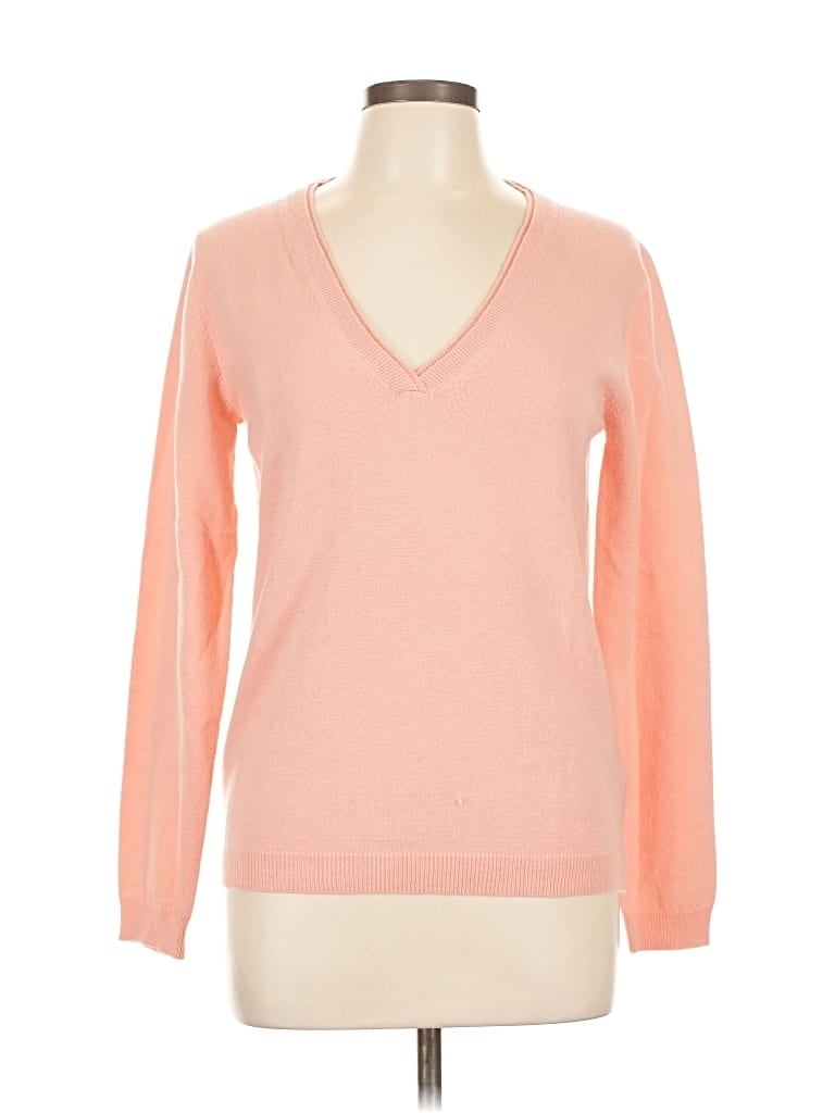 Pre-owned Massimo Dutti Long Sleeve Top Orange V Neck Tops