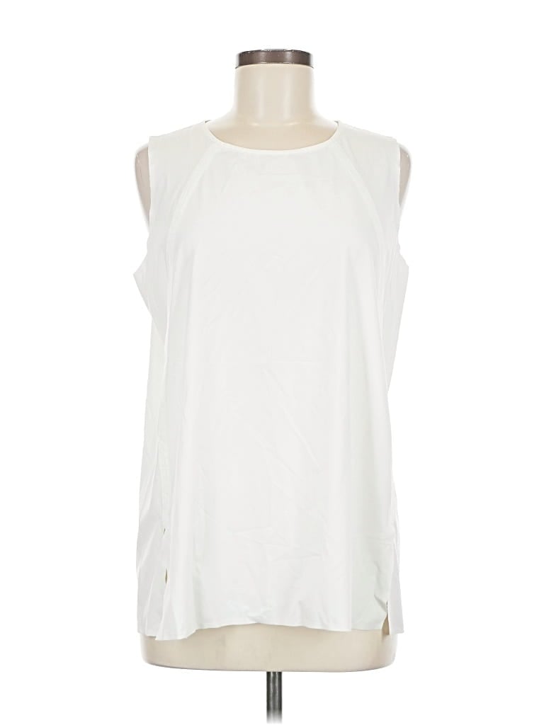 Pre-owned Athleta Sleeveless Blouse In White