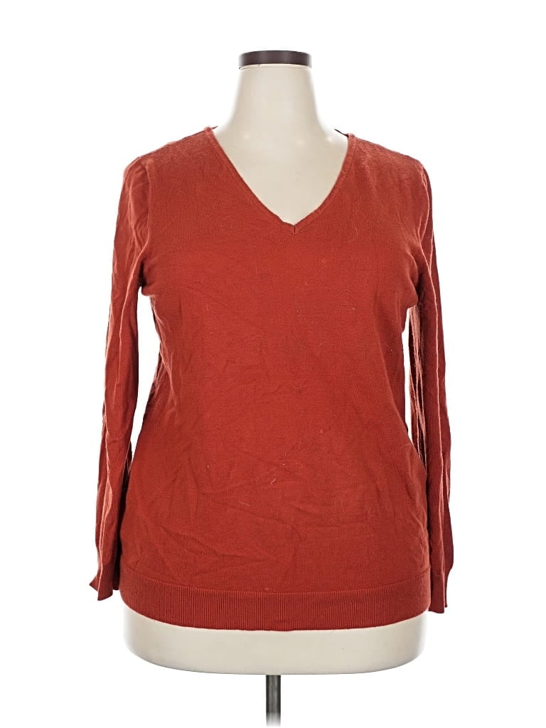 Pre-owned Love Ellie Long Sleeve Top Red V Neck Tops