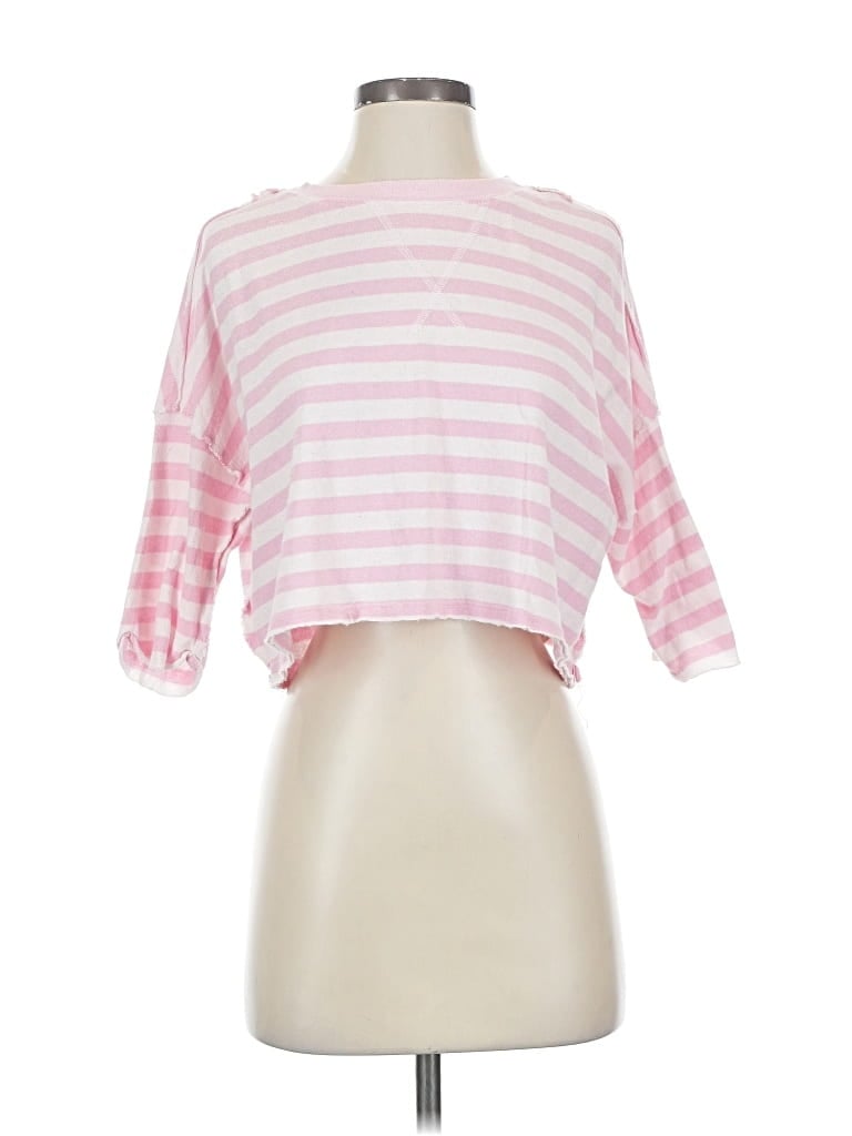 Pre-owned We The Free 3/4 Sleeve T-shirt In Pink