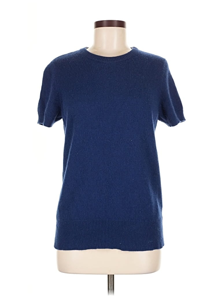 Pre-owned Theory Cashmere Pullover Sweater In Blue