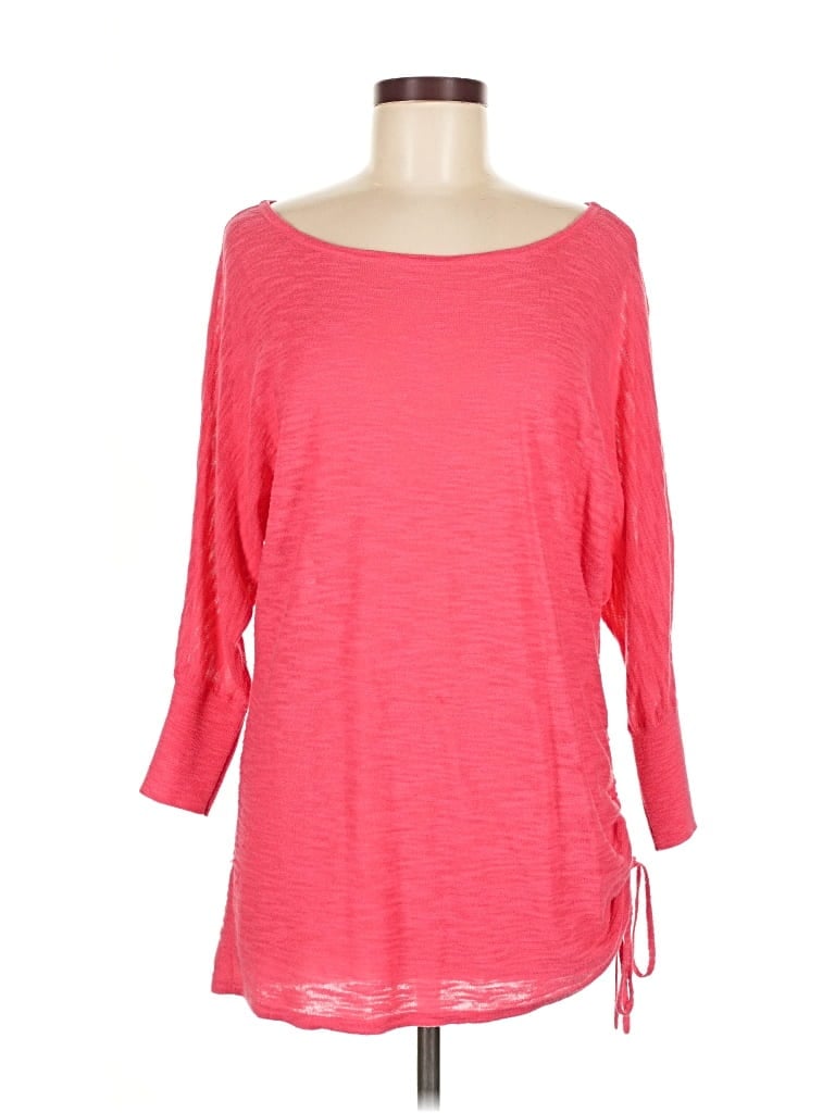 Pre-owned Express 3/4 Sleeve T-shirt In Pink