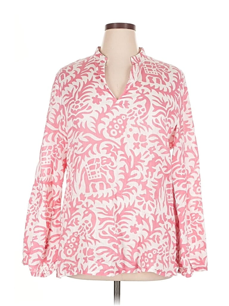 Pre-owned Island Company Long Sleeve Blouse In Pink