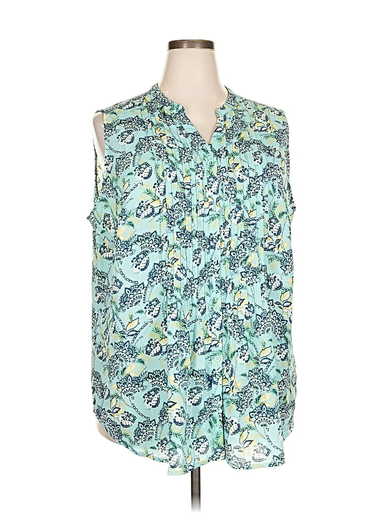 Pre-owned Charter Club Sleeveless Blouse In Blue