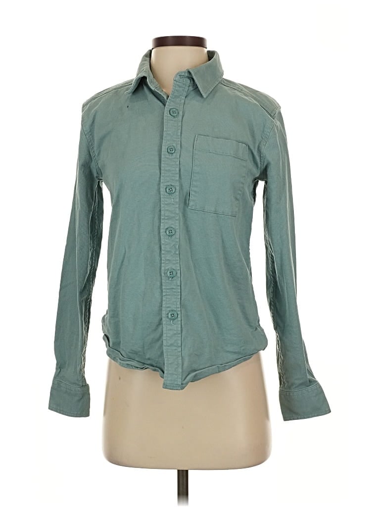 Pre-owned Topo Designs Long Sleeve Button Down Shirt In Blue