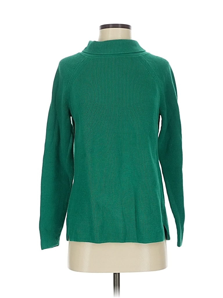 Pre-owned Talbots Turtleneck Sweater In Green