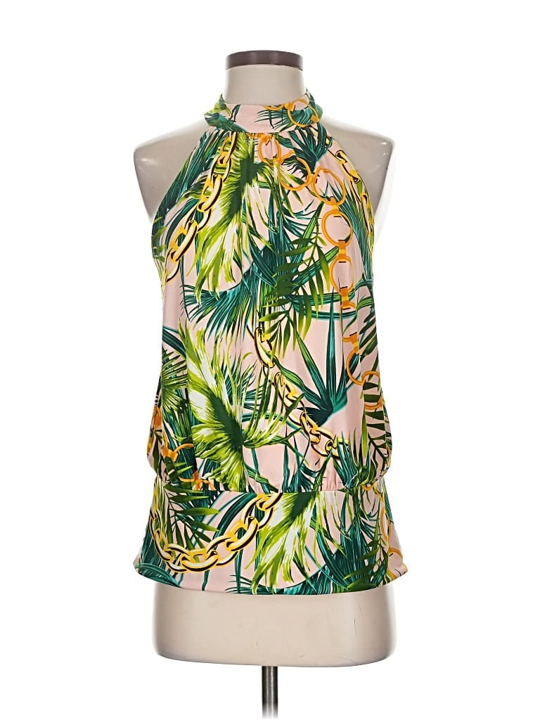 Pre-owned Boston Proper Sleeveless Blouse In Green