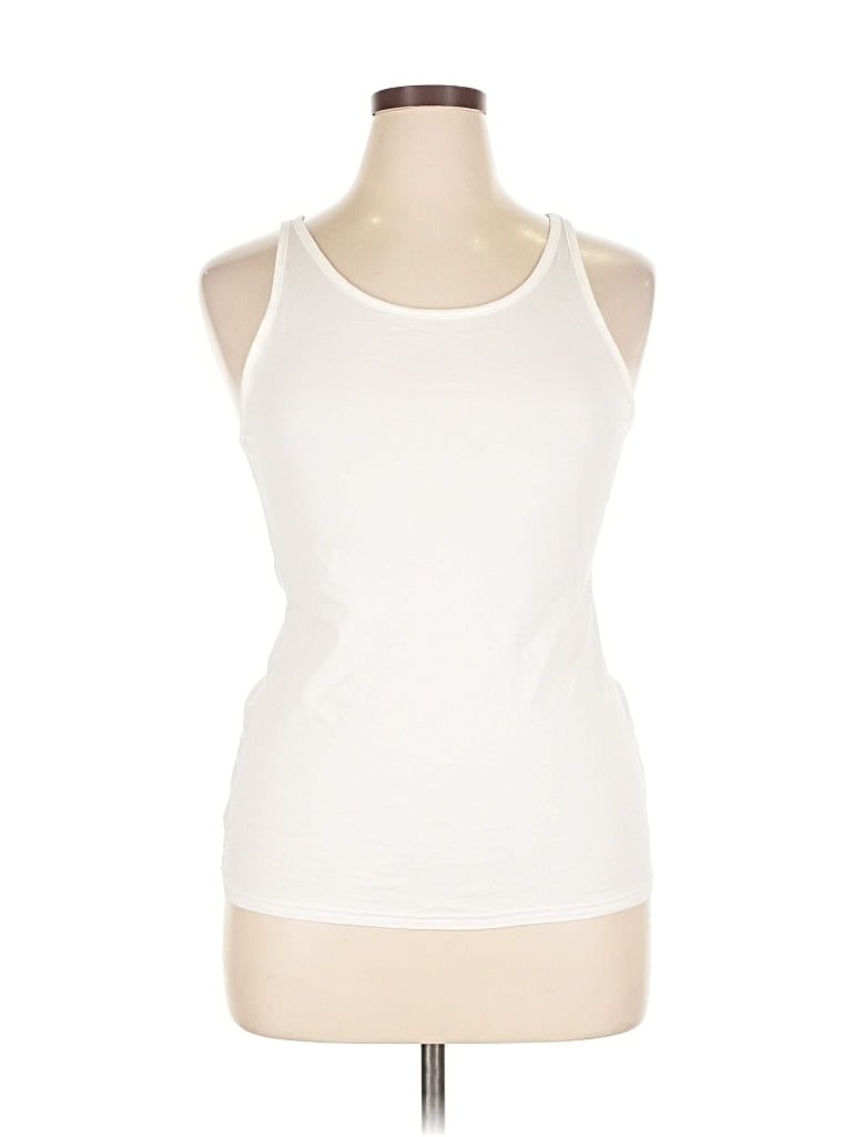 Pre-owned Gilligan & O'malley Tank Top Ivory Halter Neckline Tops In White