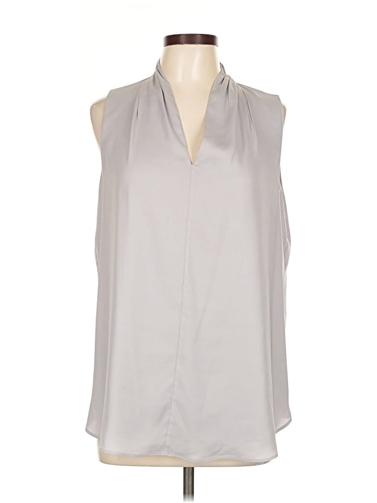 Pre-owned Ann Taylor Sleeveless Blouse In Gray