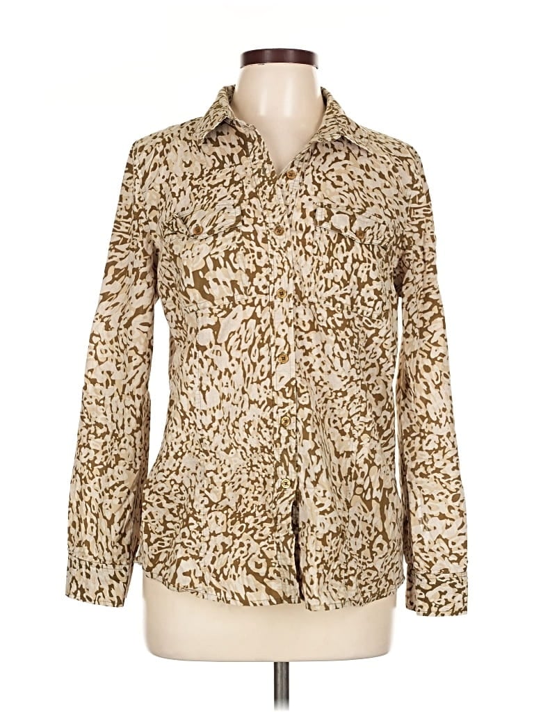 Pre-owned Michael Michael Kors Long Sleeve Button Down Shirt In Brown