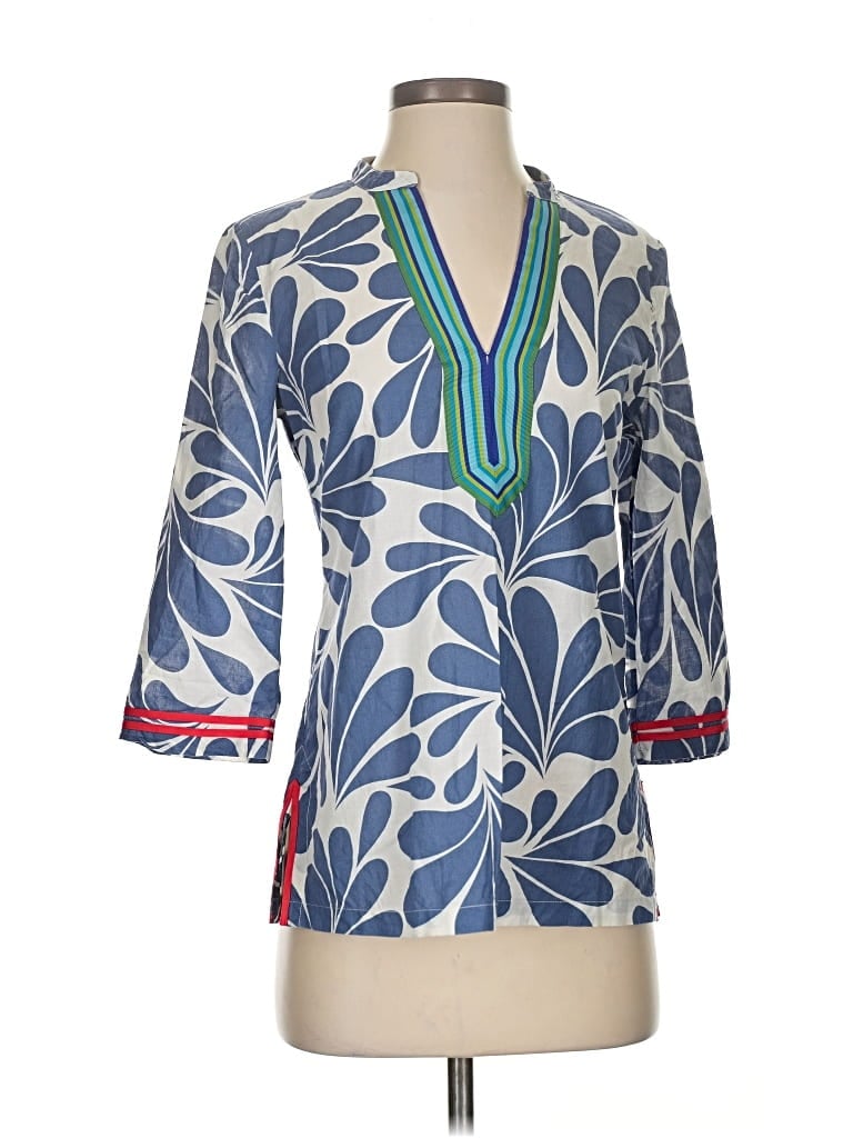 Pre-owned Boden 3/4 Sleeve Blouse In Blue