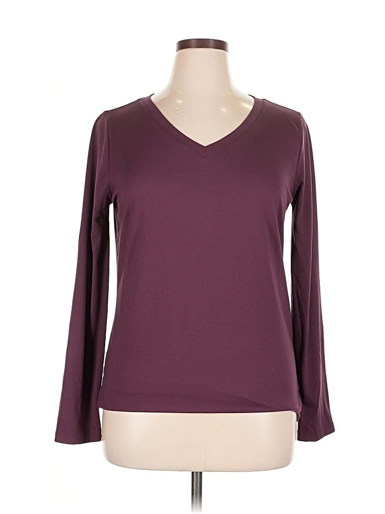 Pre-owned Zenana 3/4 Sleeve T-shirt In Burgundy