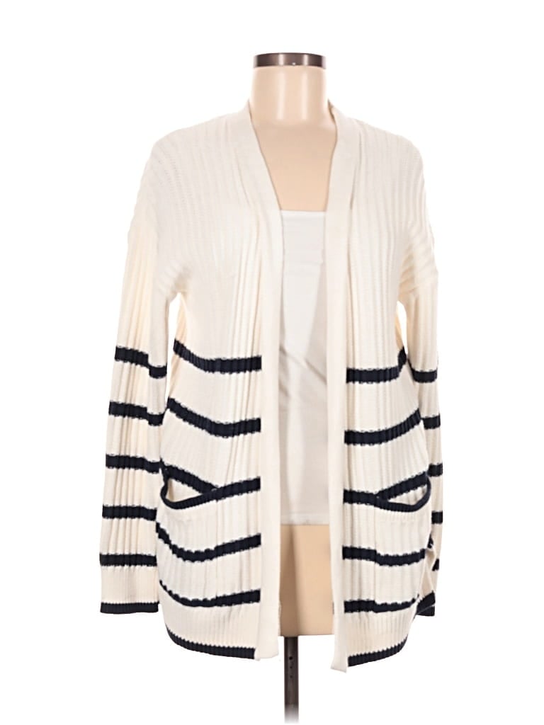 Pre-owned Time And Tru Cardigan Sweater In White