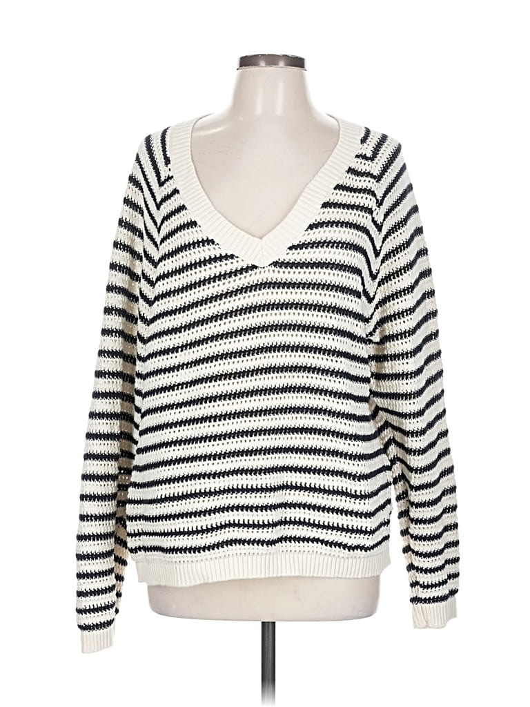 Pre-owned Tommy Hilfiger Pullover Sweater In White