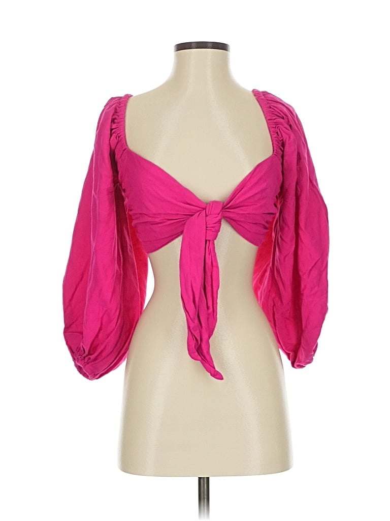 Pre-owned L*space 3/4 Sleeve Blouse In Pink