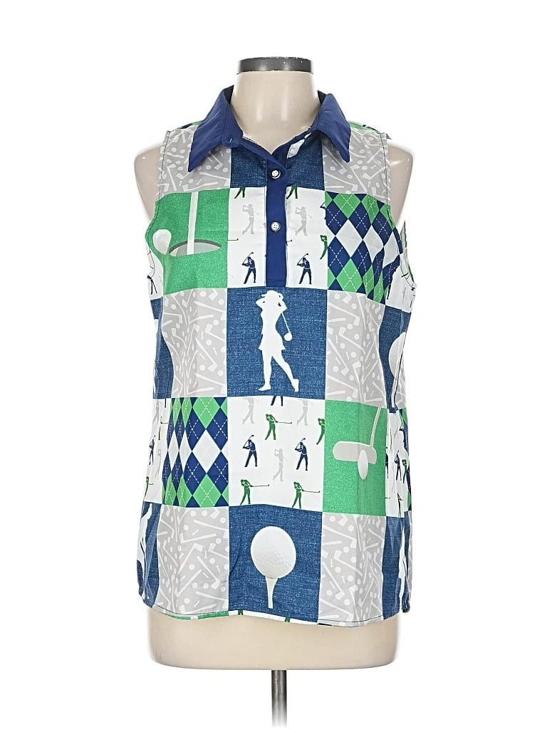 Pre-owned Unbranded Sleeveless Blouse In Blue