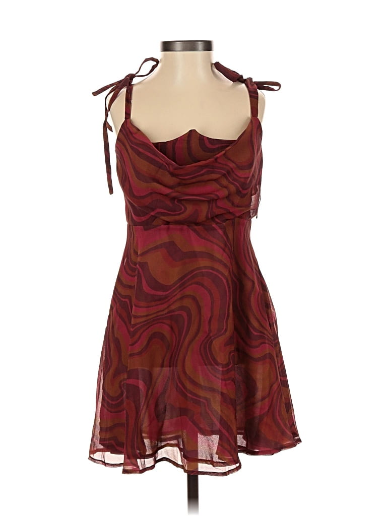 Pre-owned For Love & Lemons Cocktail Dress In Burgundy