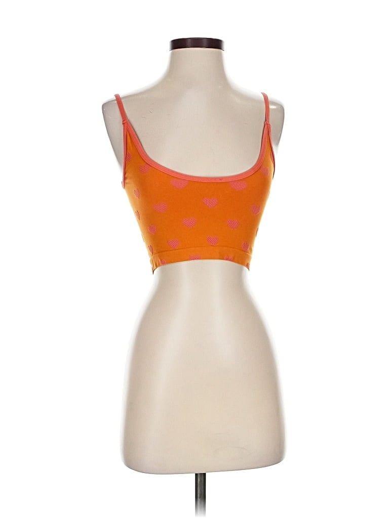 Pre-owned Out From Under Tank Top Orange Strapless Neckline Tops