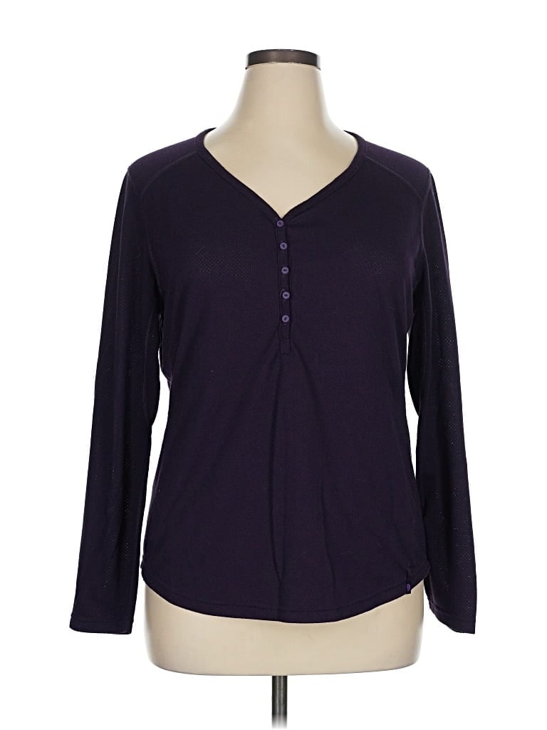 Pre-owned Mountain Hardwear Long Sleeve Henley Shirt In Purple