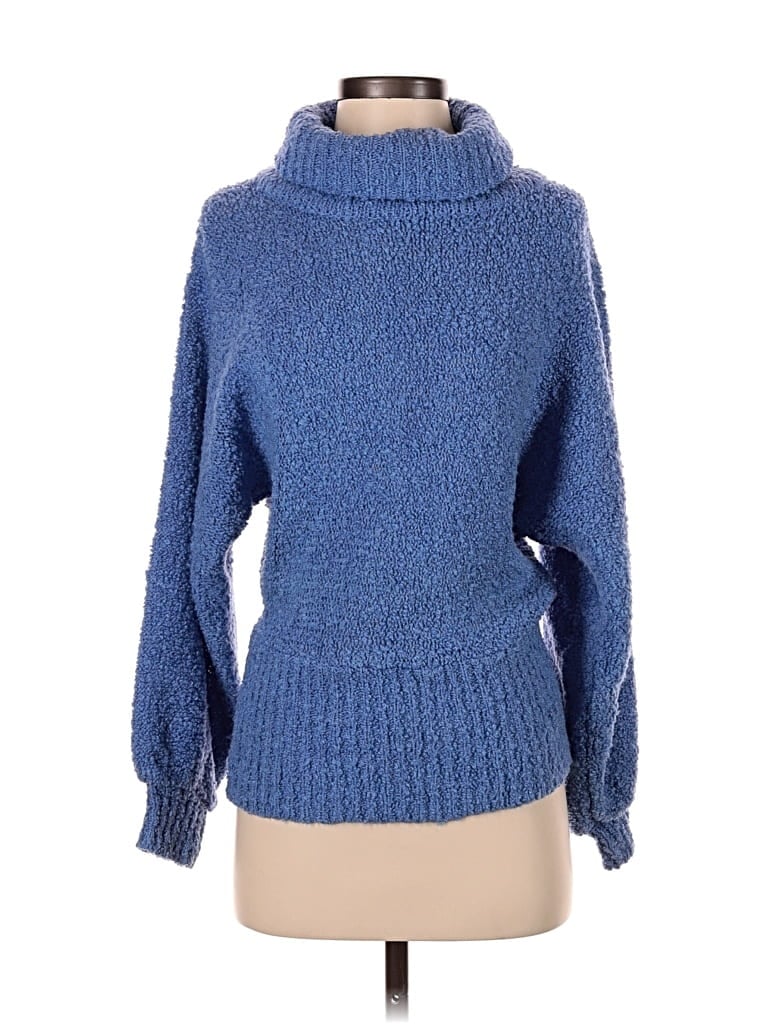 Pre-owned Assorted Brands Turtleneck Sweater In Blue