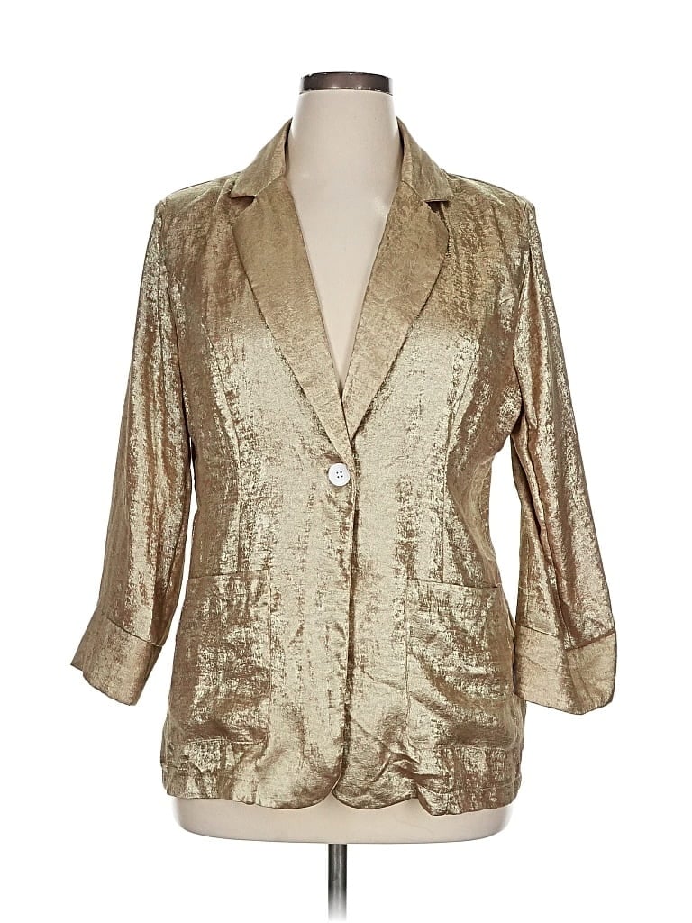 Pre-owned Unbranded Blazer Jacket In Gold