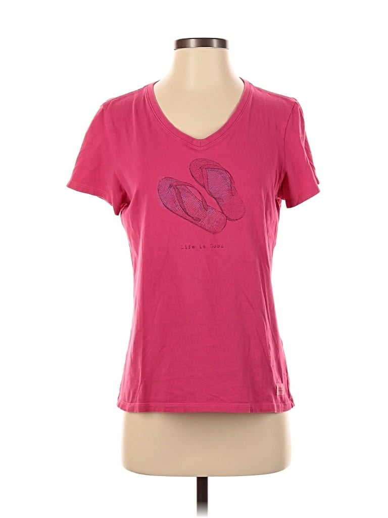 Pre-owned Life Is Good Active T-shirt In Pink