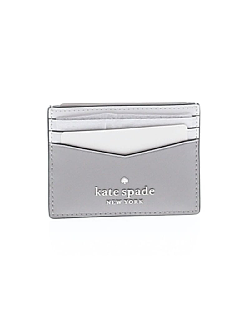 Pre-owned Kate Spade New York Leather Card Holder In Gray