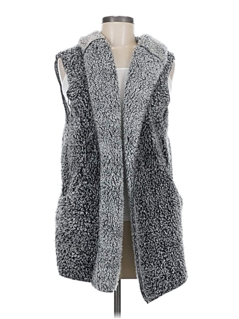 Pre-owned Love Tree Faux Fur Vest In Gray