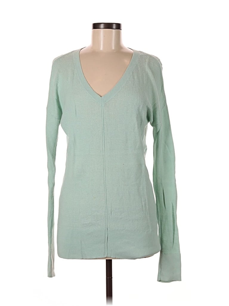 Pre-owned Gap Outlet Long Sleeve Top Green V Neck Tops